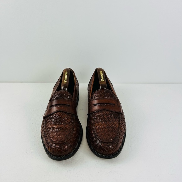 Russell & Bromley Tan Brown Leather Woven Classic Slip On Loafers UK 9 - Picture 6 of 12
